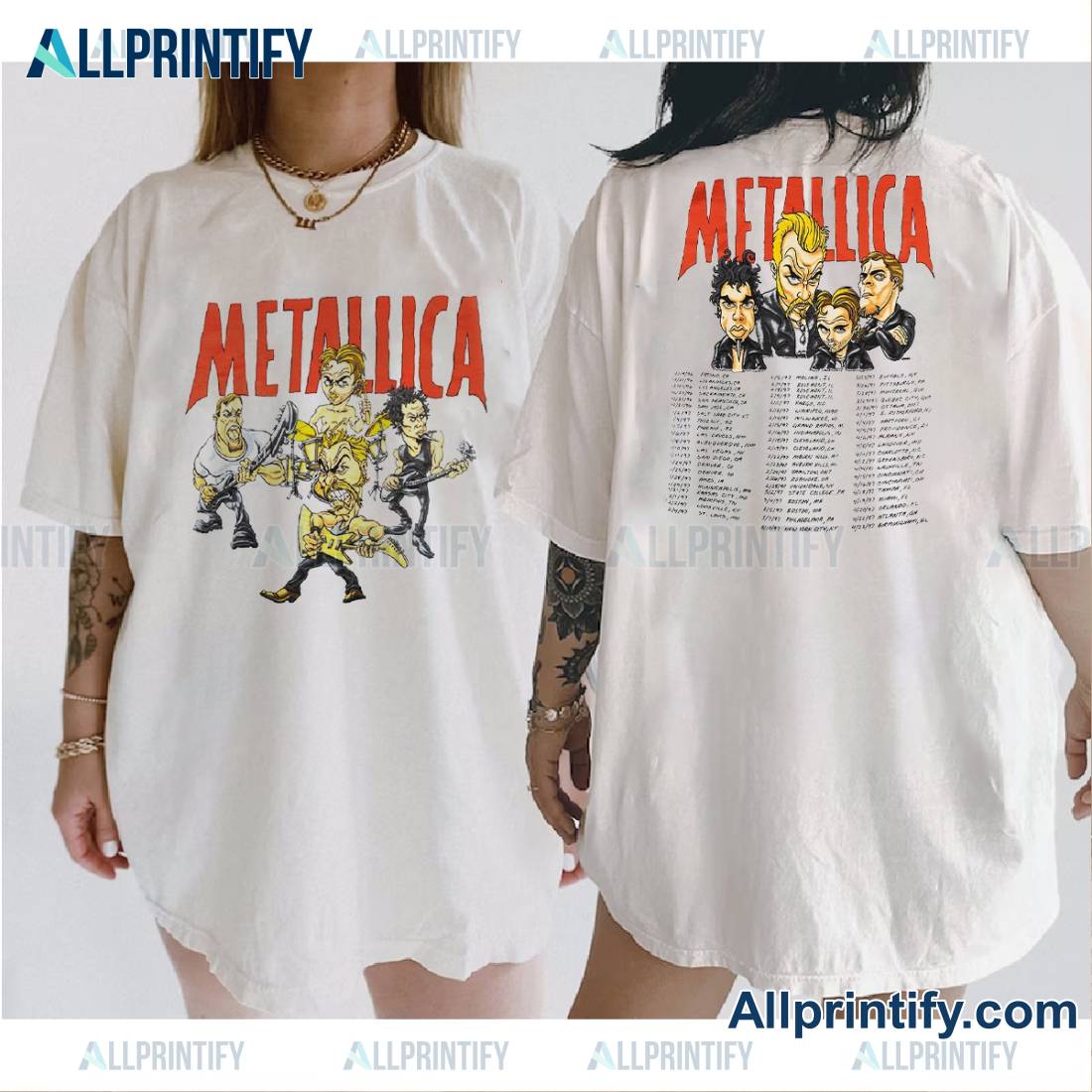 Metallica 1996-1997 Cartoon Tour T-shirt iaZFjt9